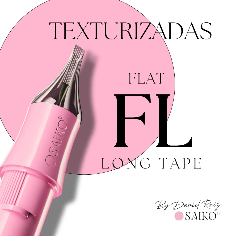 Cartuchos Micropigmentación Saikou  5 Puntas Flat  Texturizada (20 Unidades)