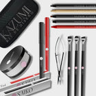 Kit Diseño 9 Saikou PREMIUM  Boli  Rojo + Boli Negro + 5 Lápices, Polvos selladores + 3 Pinceles + Tijeras  10%OFF –  Neceser De Regalo
