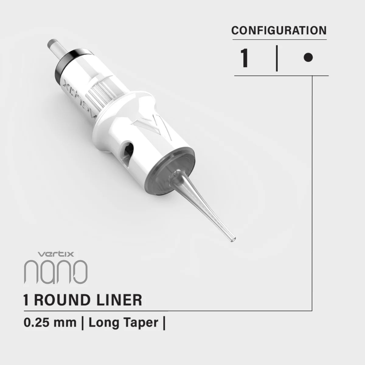 Cartuchos Vertix Nano Round Liner  20 Unds – Texturizadas Longe Tape Acupunture