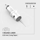 Cartuchos Vertix Nano Round Liner  20 Unds – Texturizadas Longe Tape Acupunture
