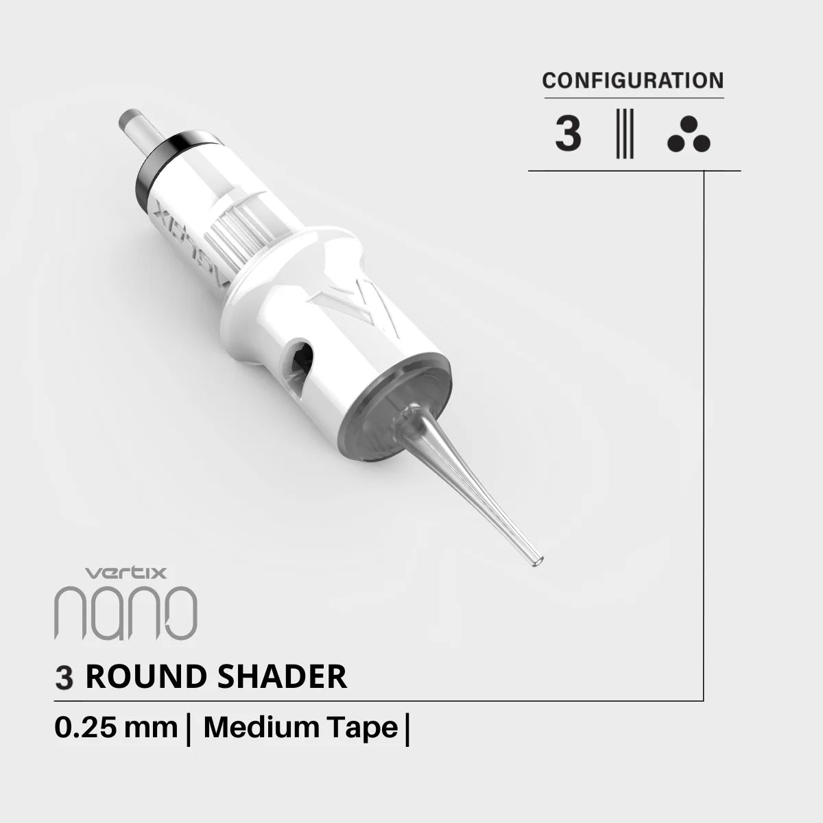 Cartuchos Vertix Nano Round Shader 20 Unds – Texturizadas Medium Tape Acupunture