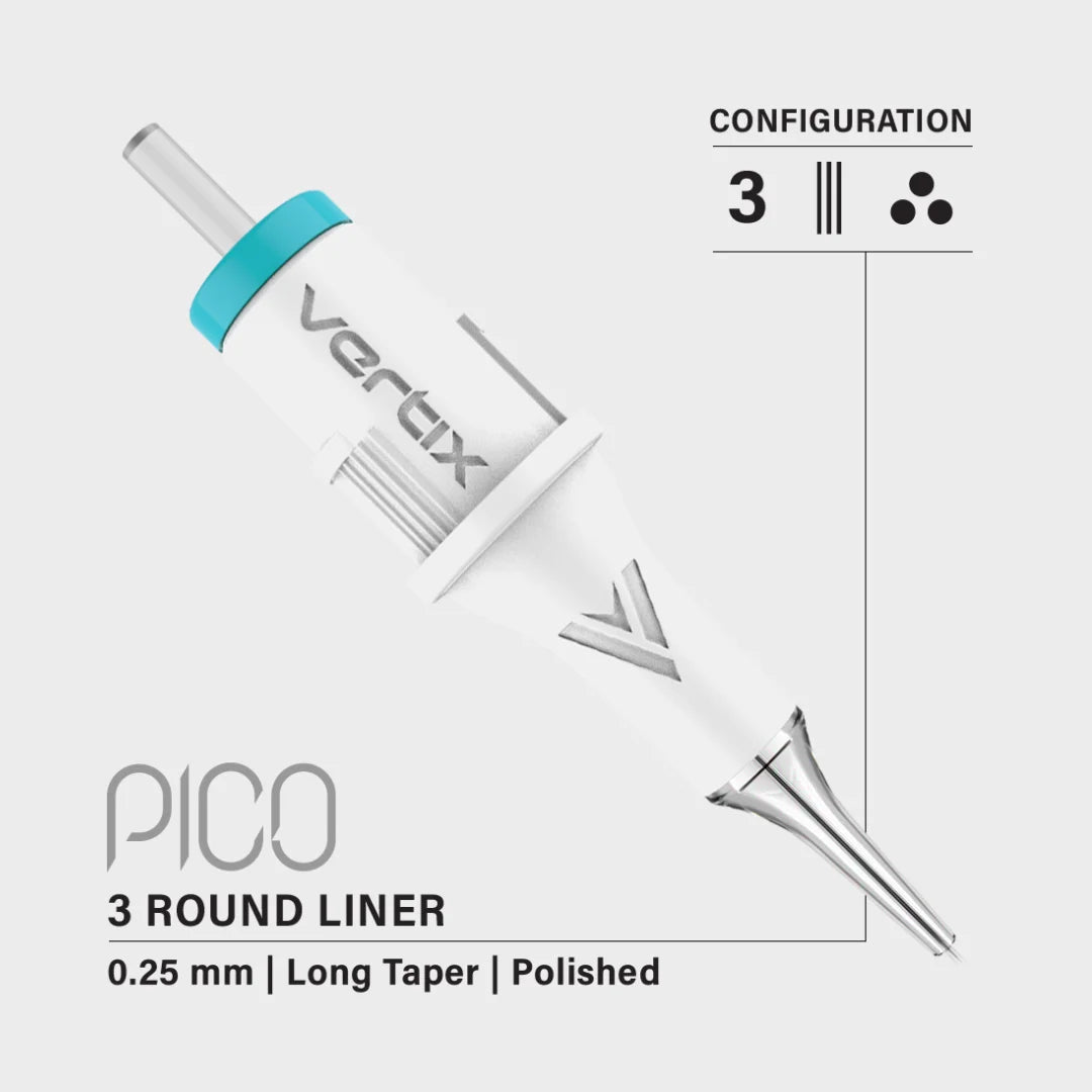 Cartuchos Vertix Pico Round Liner 20 Unds – Texturizadas