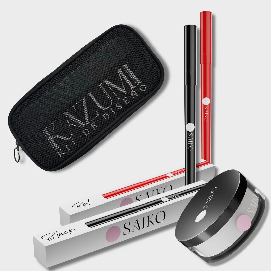 Kit Diseño 6 Saikou –  Boli Rojo + Negro + Polvos Selladores – 10%OFF- Neceser De  Regalo