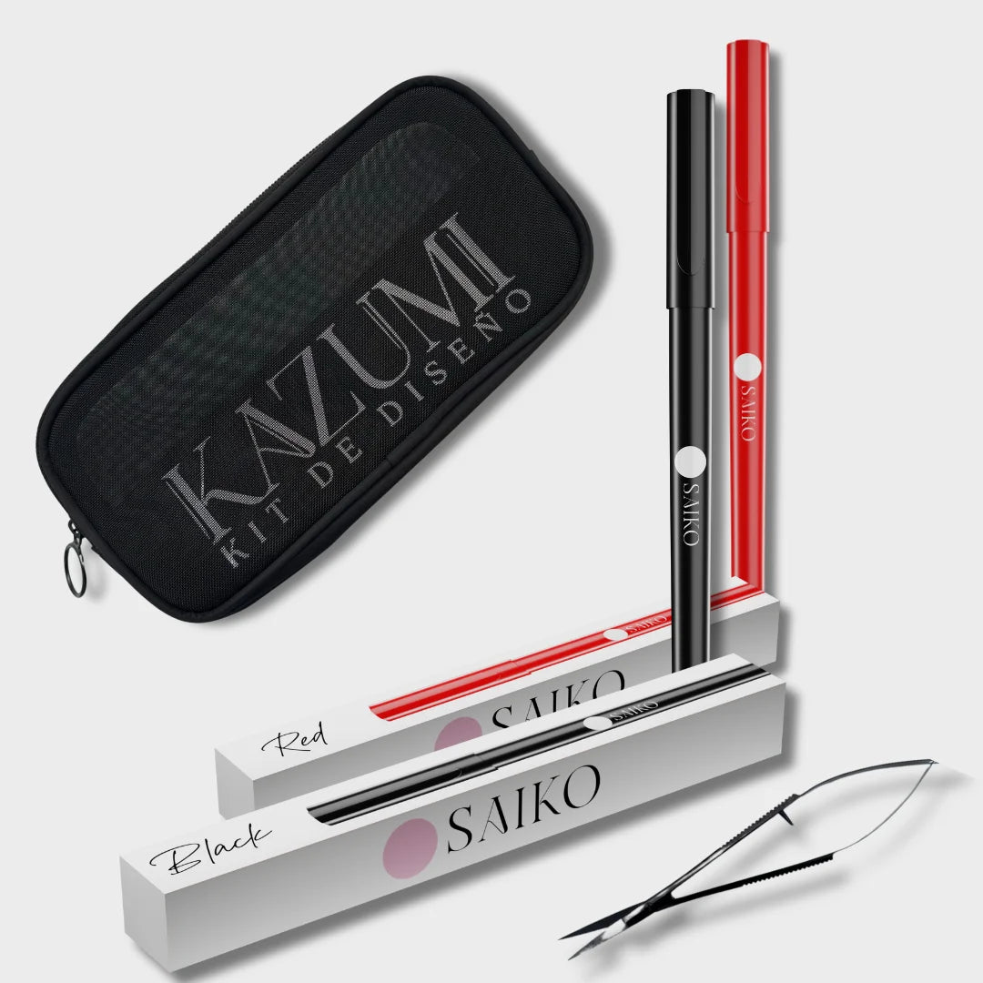 Kit Diseño 2 Saikou Boli  Rojo + Negro + Tijeras Brasileñas – Neceser De Regalo