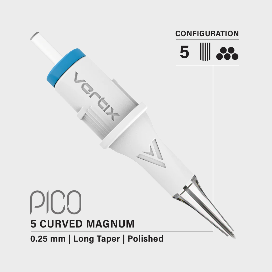 Cartuchos Vertix Pico Magnum Curved 20 unds  Longe Tape