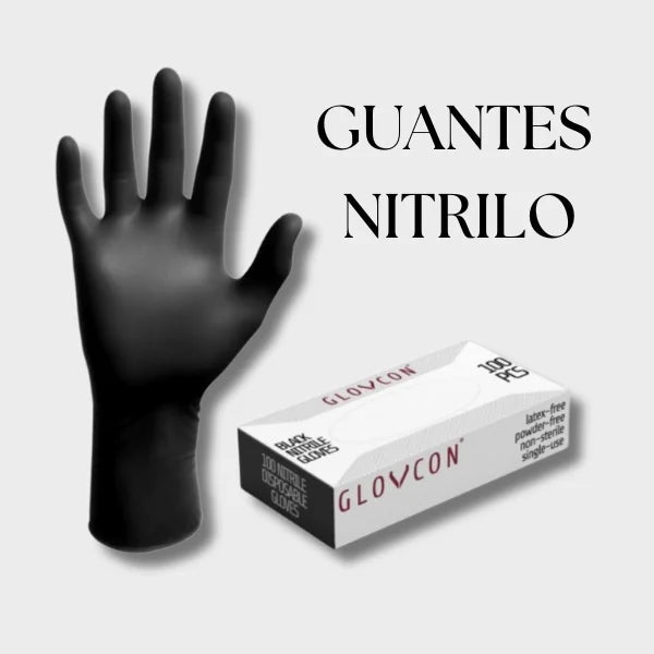 Guantes De Nitrilo Negro Glovcon 100 Unds